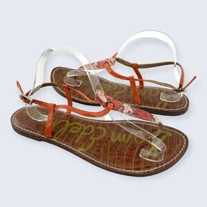 Sam Edelman Red/Orange ‘Gigi’ Snakeskin Sandals